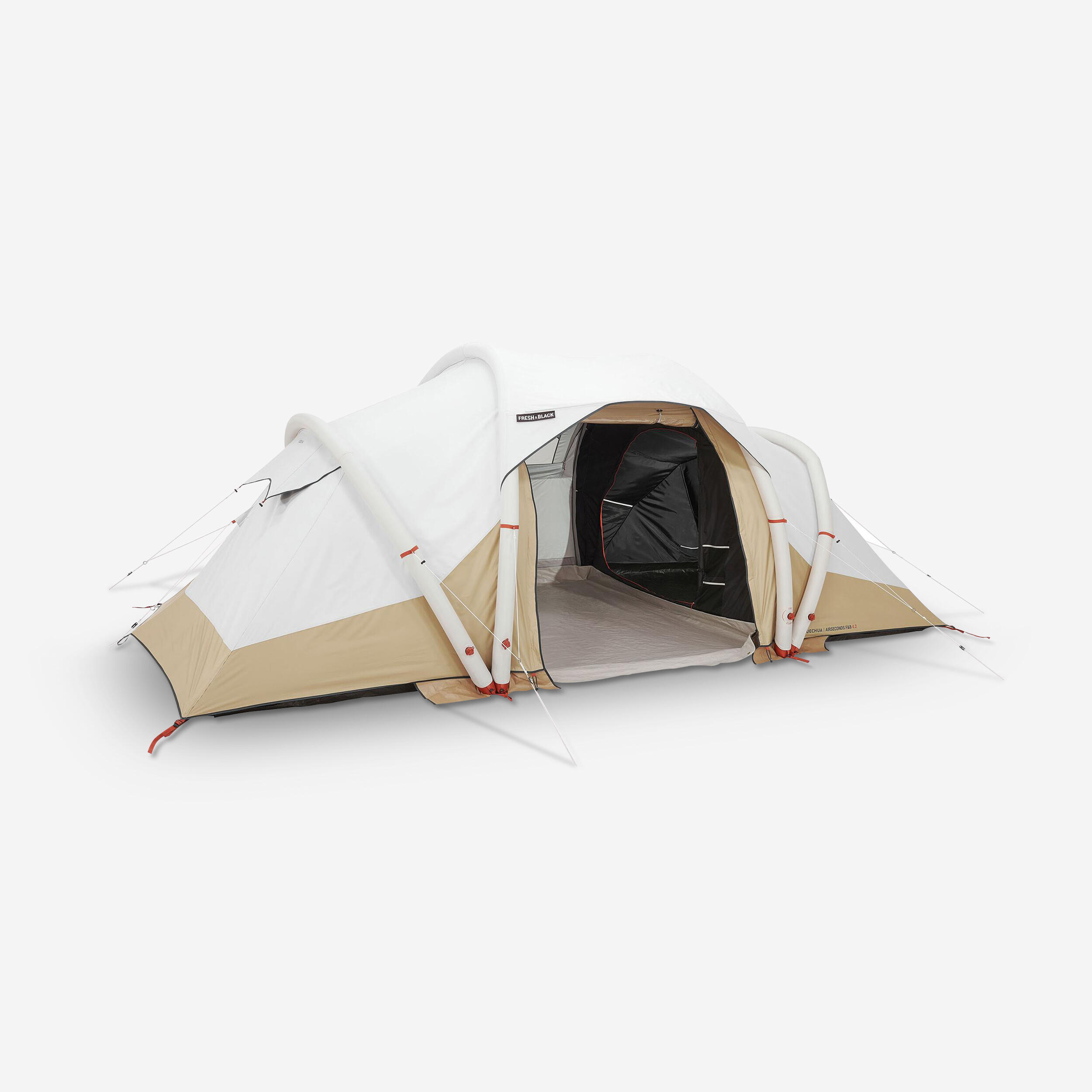 decathlon-tenda-gonfiabile-603oll-1.jpg Tenda campeggio gonfiabile AIR SECONDS 4.2 FRESH&BLACK | 4 POSTI | 2 CAMERE - immagine 1