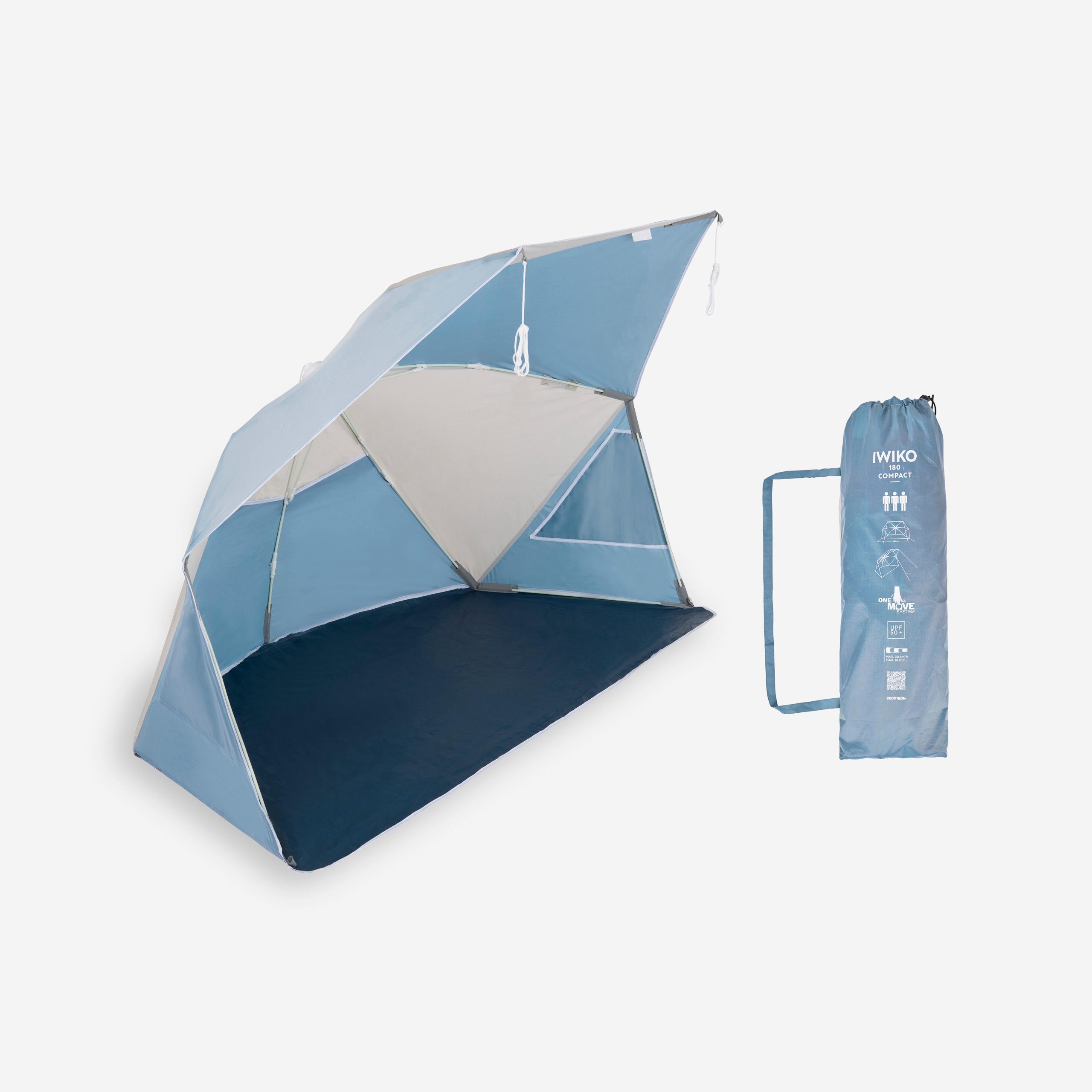 decathlon-tende-spiaggia-231vzh-1.jpg Tenda spiaggia IWIKO 180 3 posti UPF 50+ grigio beige | Decathlon - immagine 1