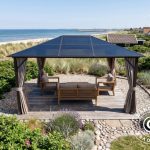 Gazebo da giardino Santa Barbara Steel+ con tende e zanzariera, 3x4m, Marone