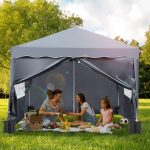 Gazebo 3x3m,Gazebo da Giardino,Pieghevole Impermeabile,Gazebo Esterno Resistente,4 Sacchi di Sabbia,UV 50+, Tenda da Giardino con 4 pareti laterali, per Campeggio, Festival, Feste (Grigio) : Amazon.it: Giardino e giardinaggio