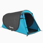 Outsunny Tenda da Campeggio a Cupola con 2 Finestre e Design Pop Up a Igloo, 220x108x110 cm, Blu