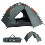 Cflity Tenda Pop Up Leggera 3 Persone, Tenda a Cupola Automatica a Tre Strati, Grande Tenda da Esterno Impermeabile per 4 Stagioni, Tenda Zaino con 2 Portico Estensibile : Amazon.it: Sport e tempo libero