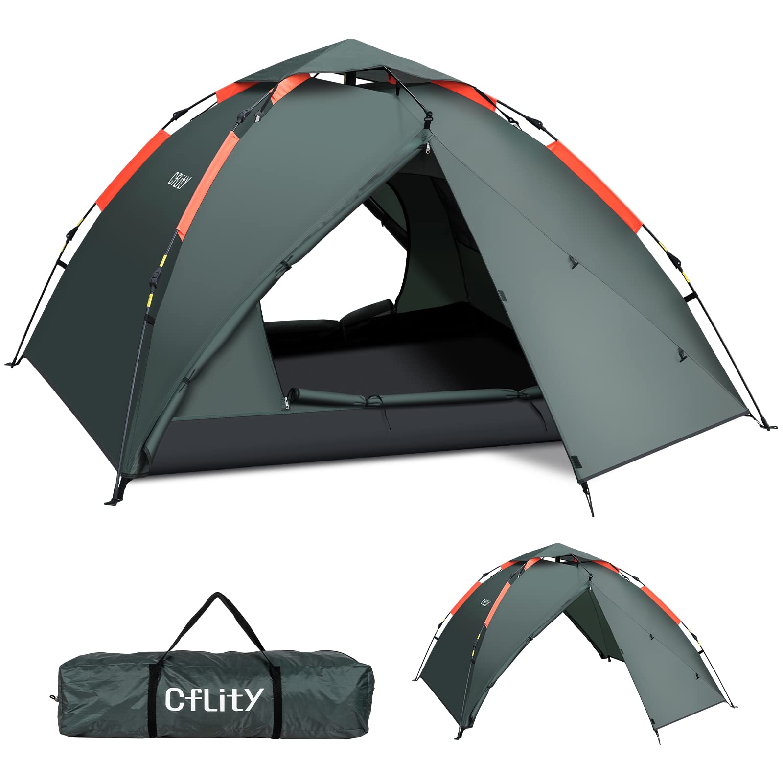 tenda-3-posti-509dvm-1.jpg Cflity Tenda Pop Up Leggera 3 Persone, Tenda a Cupola Automatica a Tre Strati, Grande Tenda da Esterno Impermeabile per 4 Stagioni, Tenda Zaino con 2 Portico Estensibile : Amazon.it: Sport e tempo libero - immagine 1