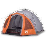 Tenda igloo 3 posti apertura rapida grigio/arancione COMFORTXL | Leroy Merlin