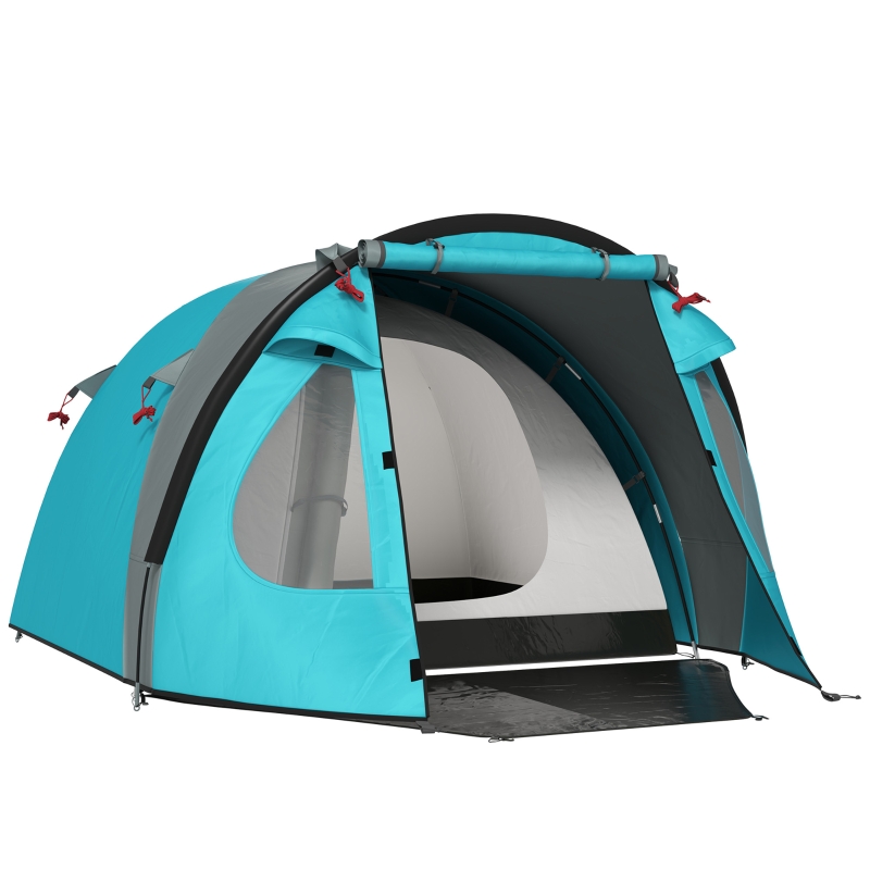 tenda-3-posti-953mrn-1.jpg Outsunny Tenda da Campeggio 3 Posti con Camera e Veranda Azzurro | Aosom Italy - immagine 1