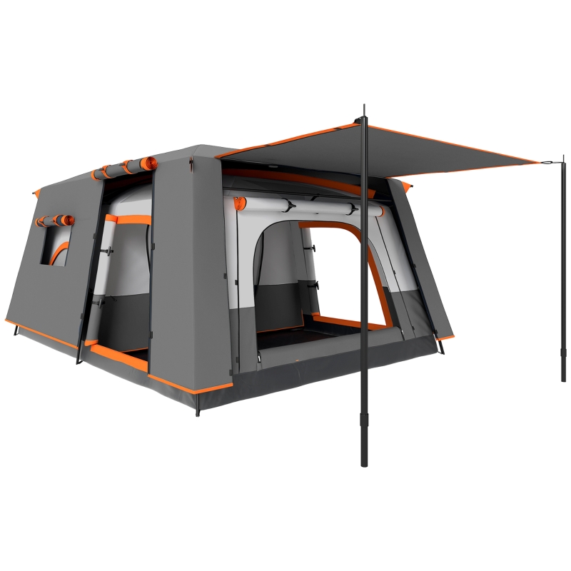 tenda-4-posti-879rje-1.jpg Outsunny Tenda da Campeggio 4 6 Posti 2 Stanze e Veranda Grigio | Aosom Italy - immagine 1