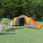 vidaXL Tenda da Campeggio 6 Persone in Tessuto Grigio e Arancione | vidaXL.it