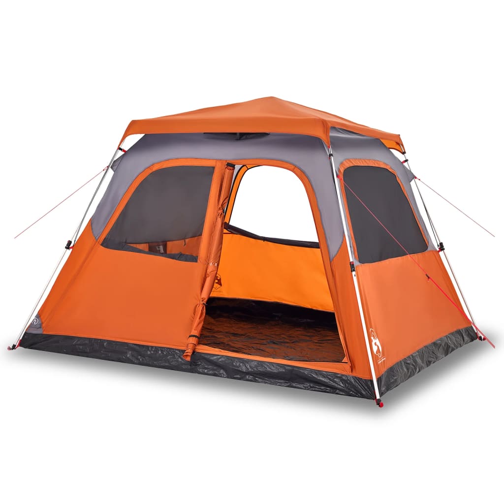 tenda-campeggio-6-posti-394enl-1.jpg Tenda igloo 6 posti apertura rapida grigio/arancione COMFORTXL | Leroy Merlin - immagine 1