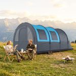 Outsunny Tenda da Campeggio 6 Posti Impermeabile Grigio e Blu | Aosom Italy