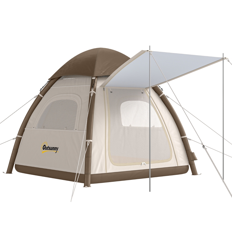 tenda-campeggio-gonfiabile-998kfy-1.jpg Outsunny Tenda Gonfiabile 3 Persone Montaggio Rapido Tenda da Campeggio Outdoor con Pompa ad Aria Finestre in Rete Tetto Rimovibile | Aosom Italy - immagine 1