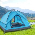 Tenda da campeggio 2 posti con zip sacca di trasporto 200x150x120 cm