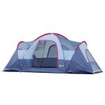 Tenda da Campeggio per 6 Persone 4,55x2,3x1,8m con Pali in Fibra di Vetro Grigia – acquista su Giordano Shop