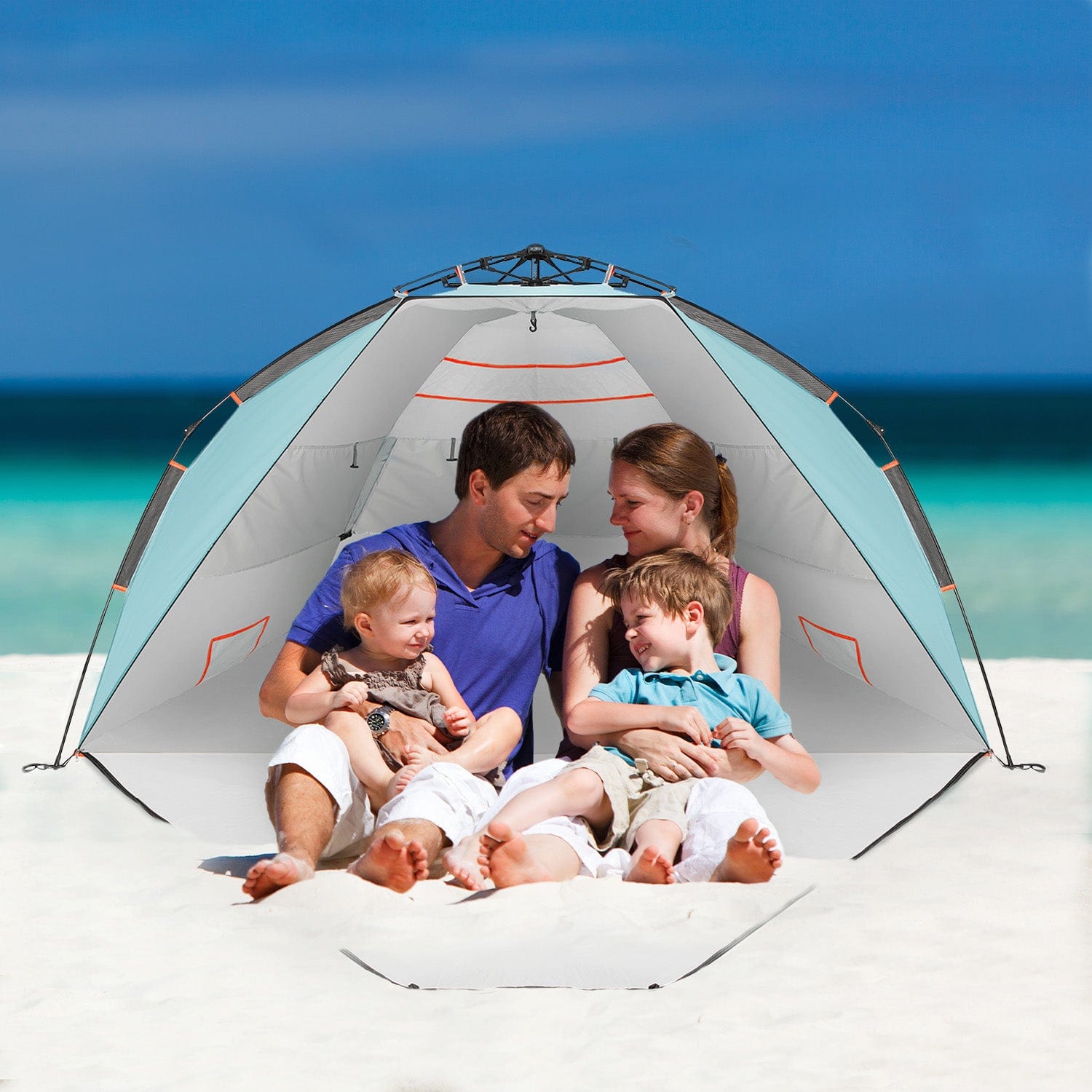 tenda-da-spiaggia-050eiq-1.jpg 3 4 Person Luxury Beach Tent with UPF 50+ Rated Sun Protection - immagine 1