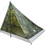 HFXHIJXQ Tenda da trekking per 4 persone, leggera tenda a cupola mimetica, tenda da campeggio in poliestere 185T, per esterni e trekking, tenda igloo con borsa per il trasporto, 248 x 227