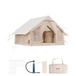 VEVOR Tende Gonfiabili per Campeggio, Tenda Gonfiabile per 4 6 Persone con Pompa a Mano, Tenda da Glamping 300D Oxford 4 Stagioni con Jack per Stufa, ...