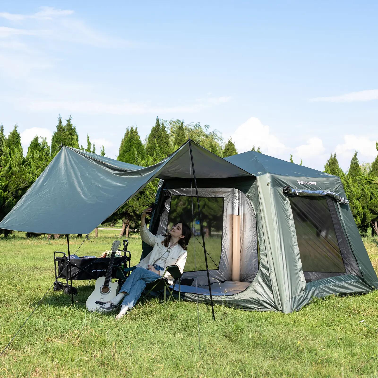 tenda-gonfiabile-decathlon-101tya-1.jpg Tenda da Campeggio Gonfiabile con Pompa a Mano Facile da Montare Impermeabile | Decathlon - immagine 1