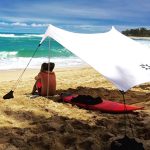 Neso Tenda da Spiaggia Tents con Ancoraggio a Sabbia, Parasole Bianca