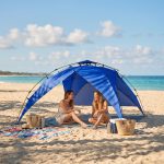 Outsunny Tenda da Spiaggia Pop Up per 4 Persone, Tenda Parasole da Spiaggia con Corde e Paletti in Poliestere | Leroy Merlin