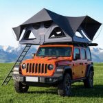 VEVOR Tenda Tetto Pieghevole da Auto Capienza ca. 2 3 Persone Tenda Sopra Auto Pieghevole da Campeggio Telaio in Alluminio con Finestre Scala Telescopica, Impermeabile da Esterno per Jeep SUV Pickup | VEVOR IT