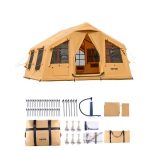 VEVOR Tende Gonfiabili per Campeggio, Tenda Gonfiabile per 8 12 Persone, Tenda Glamping per 4 Stagioni con Pompa, 2 Lucernari, Baldacchino, Presa ...