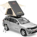 Dragon Winch Tenda da Tetto per Auto, in alluminio, per 2 persone, con materasso, scala telescopica, tasche per accessori, zanzariere + LED tenda da campeggio comoda, spaziosa e mobile | impermeabile :