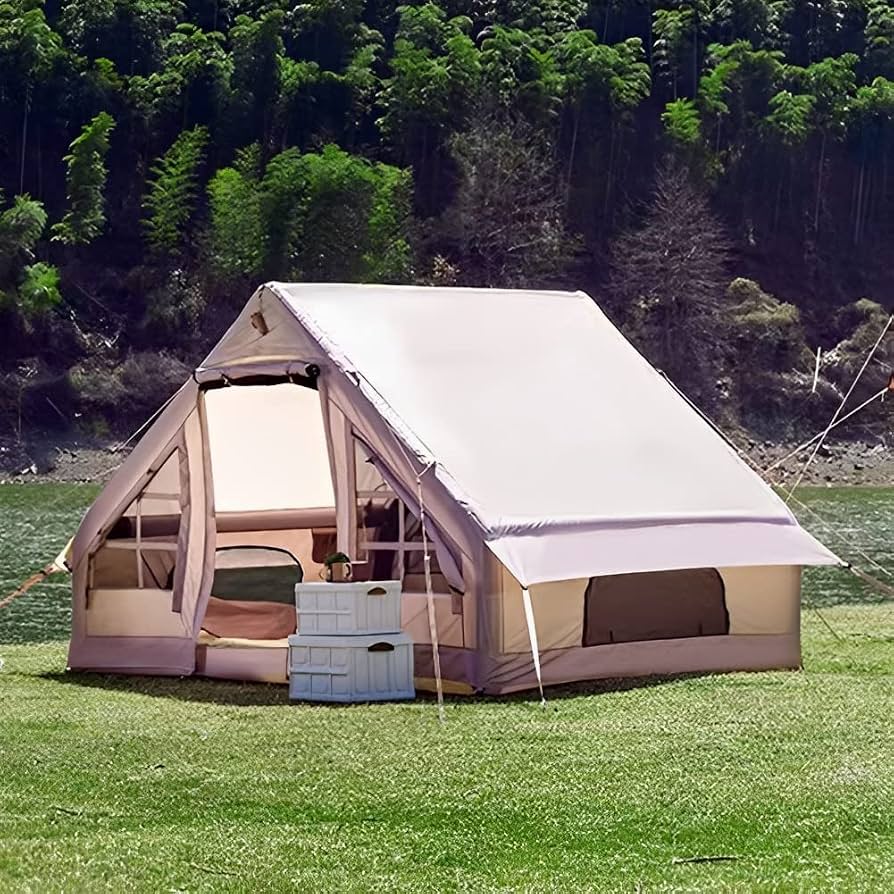 tende-gonfiabili-da-campeggio-178poh-1.jpg Tenda Gonfiabile, Tenda a Campana Glamping Gonfiabile in Tela, Tende Glamping Grandi per 4 6 Persone, Installazione Facile, Traspirante Impermeabile, Tende in Tela Oxford per Escursioni Campeggio : Amazon.it: Sport e tempo libero - immagine 1