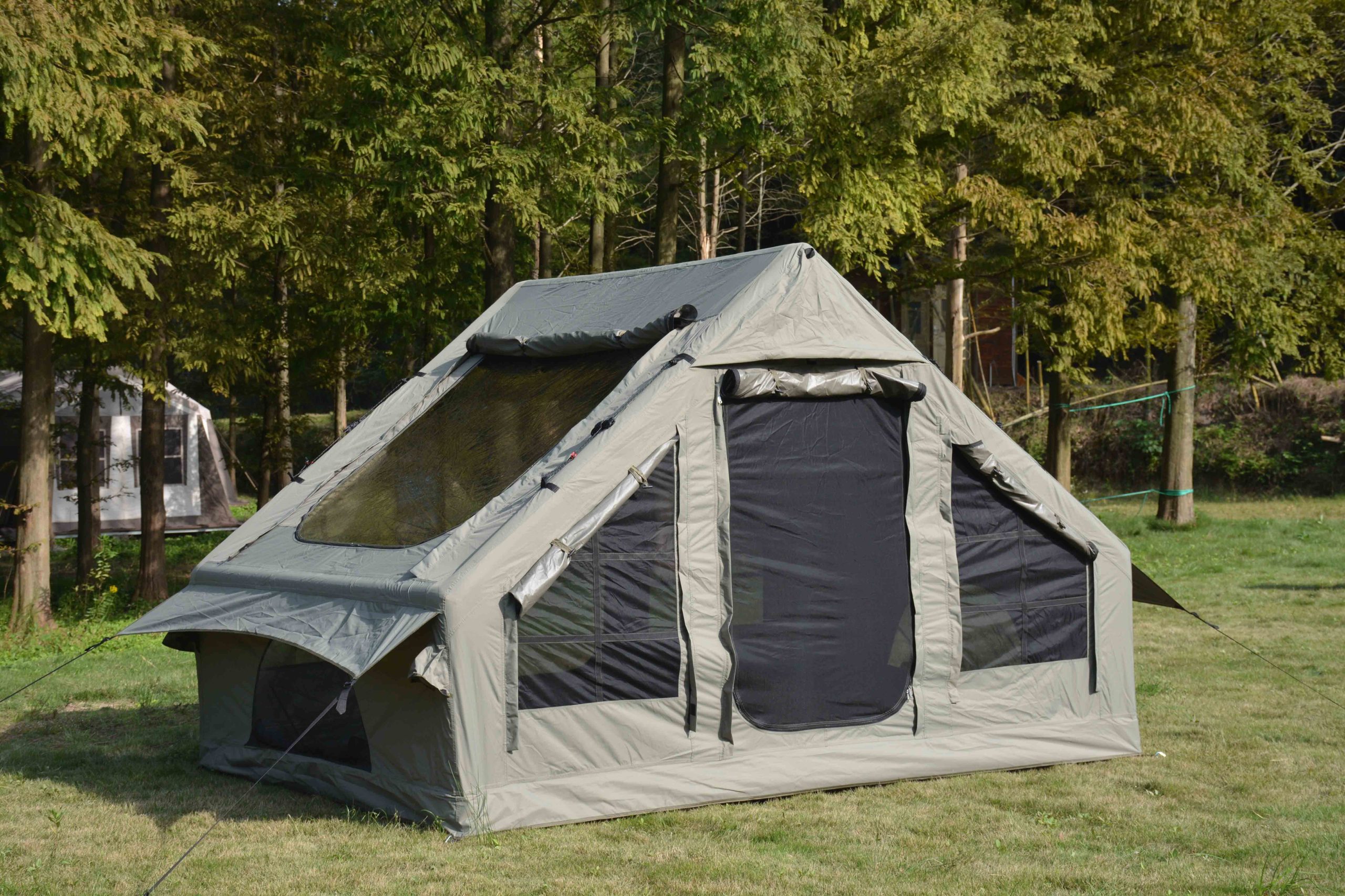 tende-gonfiabili-da-campeggio-994vmr-1.jpg Tenda Gonfiabile XXL per 4 6 Persone con Stufa – Tenda da Campeggio in Tessuto Elastico 300D, Montaggio Rapido in 5 Minuti - immagine 1