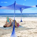 SUN NINJA Tenda da Spiaggia Portatile Tenda da Sole per Mare Parasole Pop Up Grande per Campeggio e Picnic Protezione UV UPF 50+ Borsa e ...