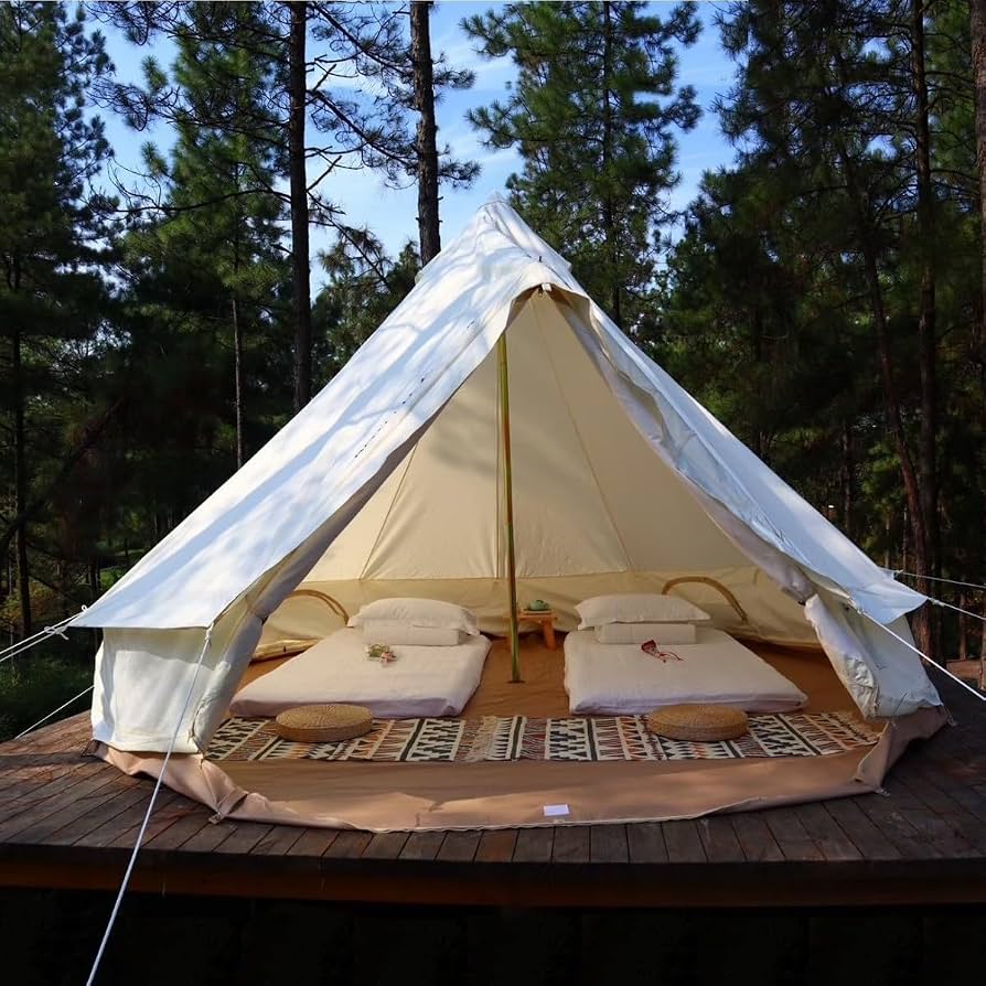 tende-per-campeggio-056uxk-1.jpg Tenda esterna di lusso impermeabile 4M 5M 6M Oxford Bell Tend Glamping Yurta Tent per campeggio e festival (4M Oxford Bell Tenda) : Amazon.it: Sport e tempo libero - immagine 1