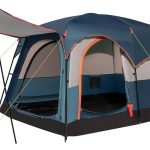 HOMASIS Tenda a Tunnel per 4 6 Persone con 2 Divisori e 3 Ingressi, Tende con Avancorridoio e Tappetino, Tenda Familiare con Borsa per il Trasporto per Campeggio, Trekking e Escursioni (Blu) :